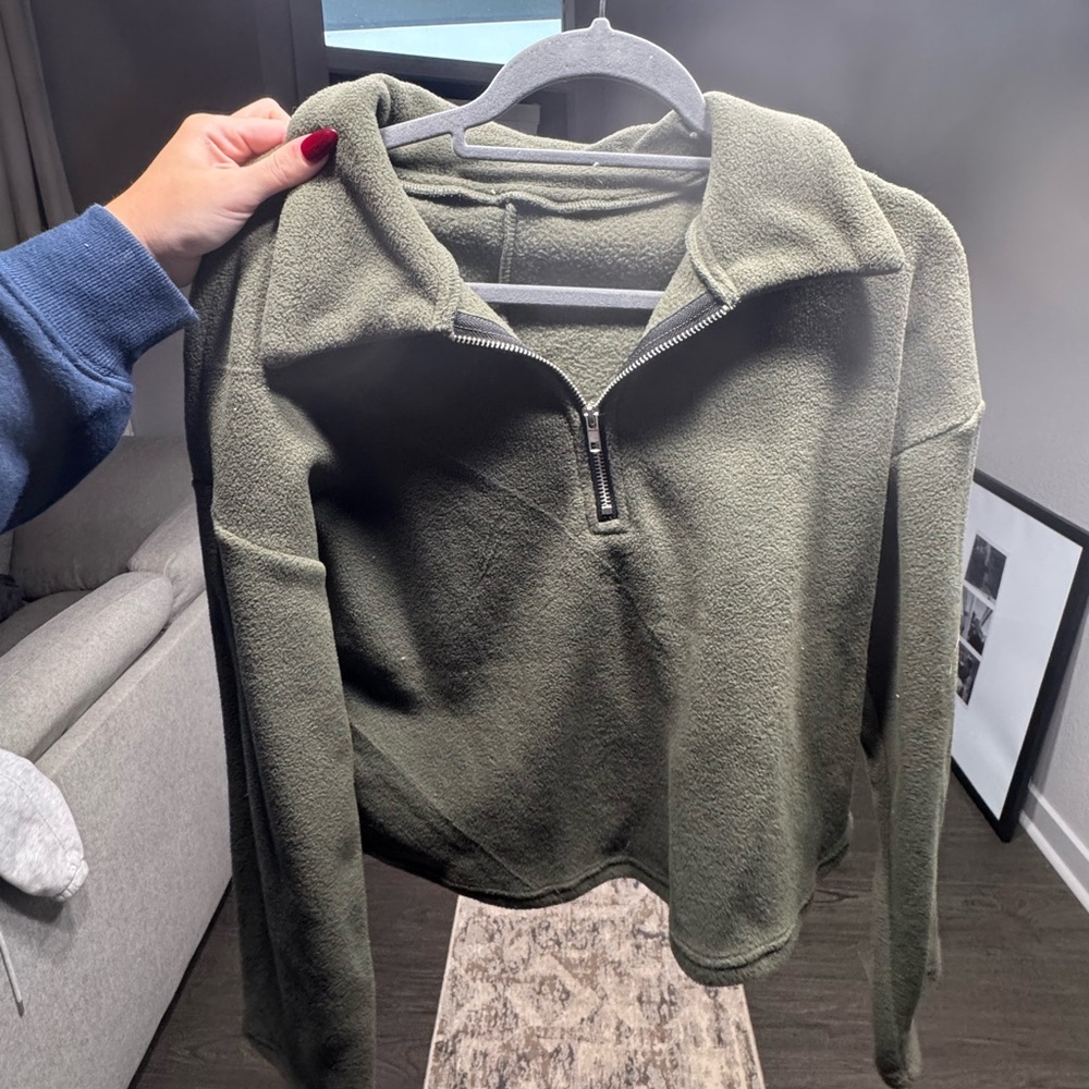 Olive Green Half-Zip Pullover